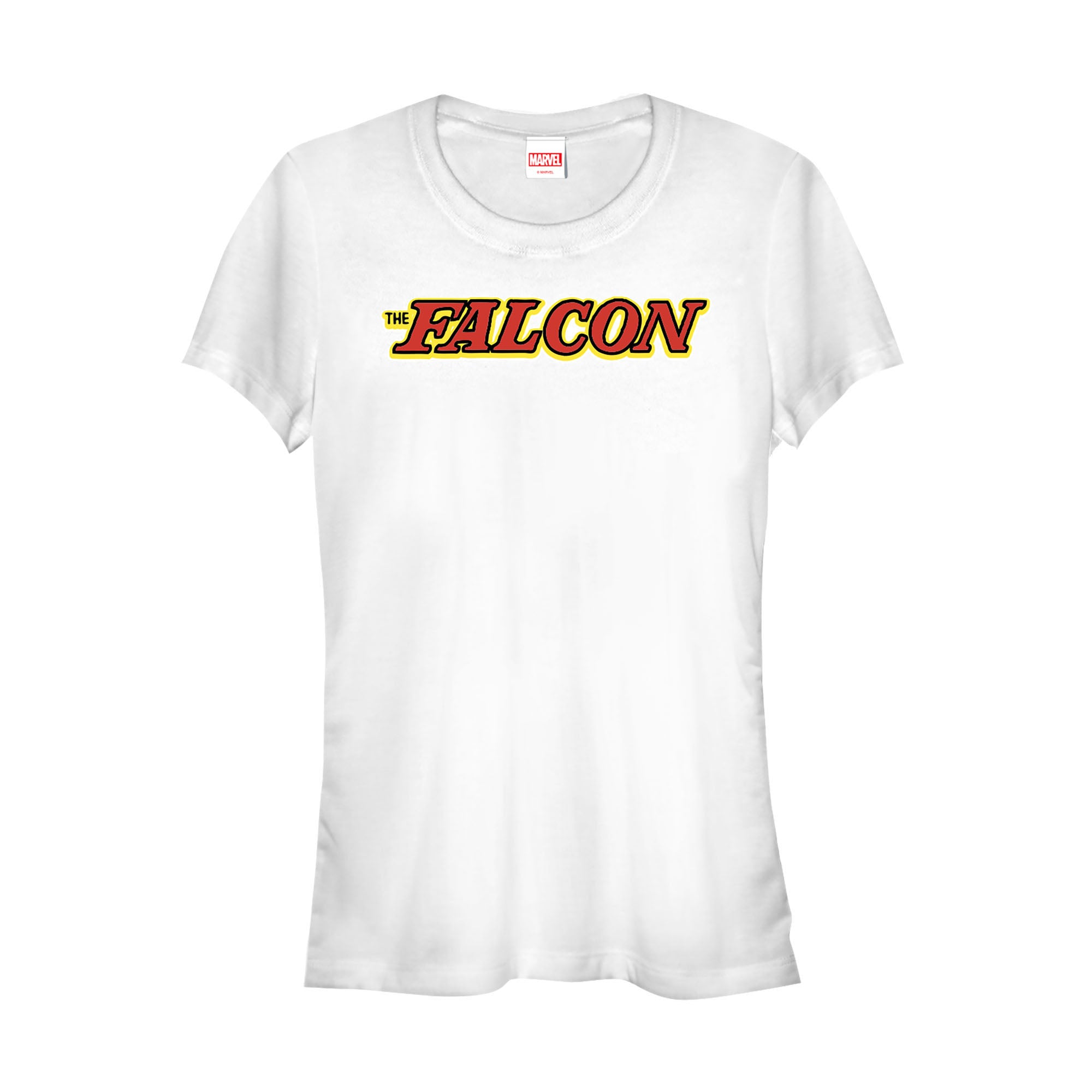 Junior's Marvel Classic Falcon Title T-Shirt Junior's Marvel Classic Falcon Title T-Shirt