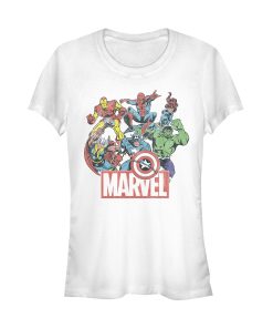 Junior’s Marvel Classic Hero Collage T-Shirt