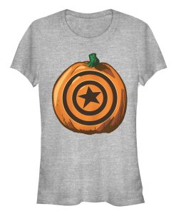 Junior’s Marvel Halloween Captain America Shield Pumpkin T-Shirt