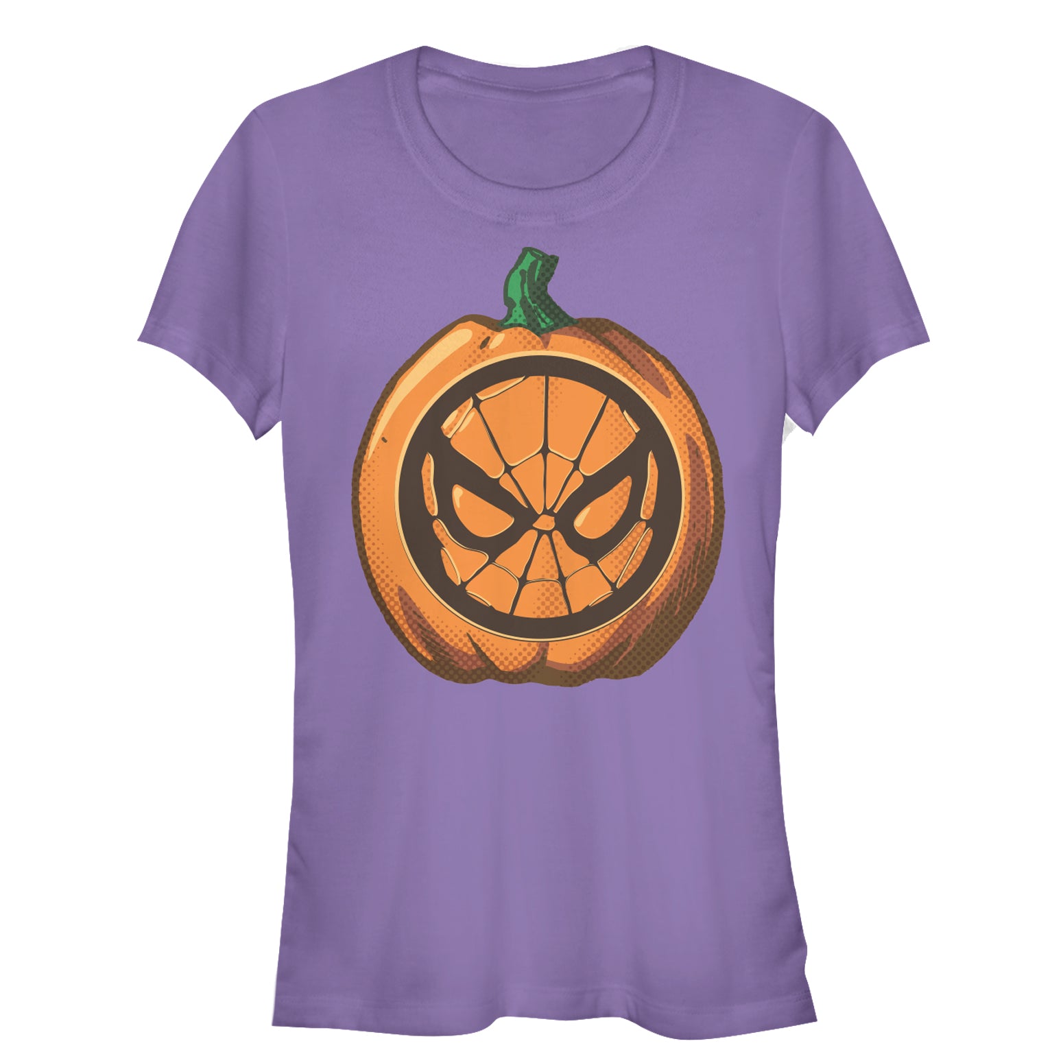 Junior's Marvel Halloween Spider-Man Mask Pumpkin T-Shirt Junior's Marvel Halloween Spider-Man Mask Pumpkin T-Shirt