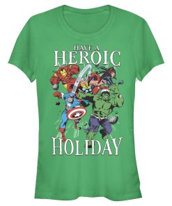 Junior’s Marvel Heroic Holiday Avengers T-Shirt