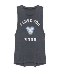 Junior’s Marvel I Love You 3000 Iron Man Reactor Festival Muscle Tee