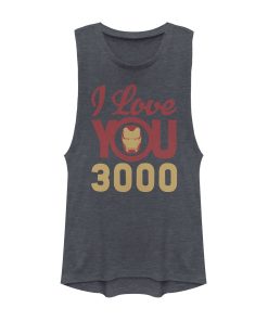Junior’s Marvel Iron Man Love 3000 Festival Muscle Tee