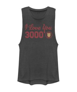 Junior’s Marvel Iron Man Love 3000 Forever Festival Muscle Tee