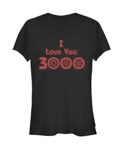 Junior’s Marvel Love You 3000 Iron Man Icons T-Shirt