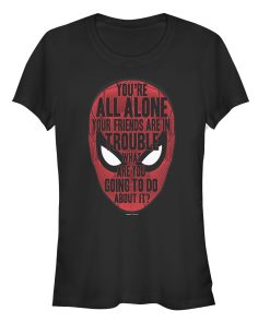 Junior’s Marvel Spider-Man Far From Home Alone Quote T-Shirt