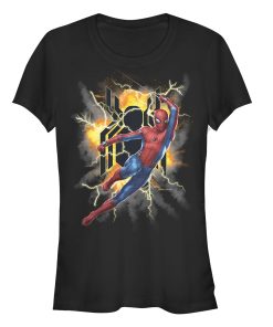 Junior’s Marvel Spider-Man Far From Home Lightning Strike T-Shirt