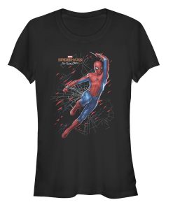 Junior’s Marvel Spider-Man Far From Home Web Shatter T-Shirt