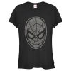 Junior’s Marvel Spider-Man Grayscale Floral Print T-Shirt