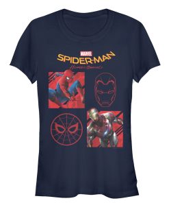 Junior’s Marvel Spider-Man Homecoming Four Square T-Shirt