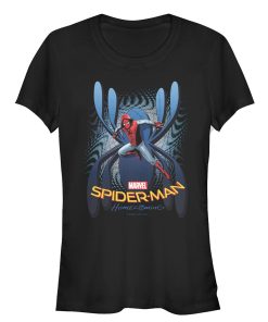 Junior’s Marvel Spider-Man Homecoming Logo Pattern T-Shirt