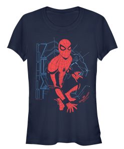 Junior’s Marvel Spider-Man Homecoming Messy Web T-Shirt
