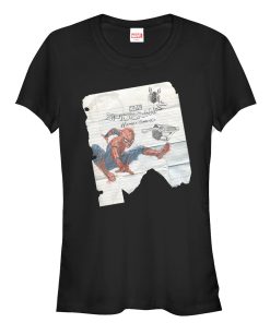 Junior’s Marvel Spider-Man Homecoming Notepad Sketch T-Shirt