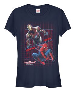 Junior’s Marvel Spider-Man Homecoming Partner Grid T-Shirt