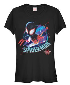 Junior’s Marvel Spider-Man Into the Spider-Verse Cracked T-Shirt