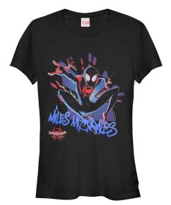Junior’s Marvel Spider-Man Into the Spider-Verse Miles Graffiti T-Shirt