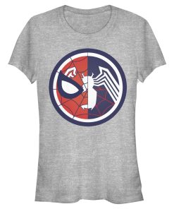 Junior’s Marvel Spider-Man Venom Split Circle T-Shirt