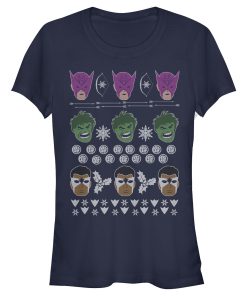Junior’s Marvel Ugly Christmas Avengers T-Shirt