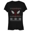 Junior’s Marvel Ugly Christmas Spider-Man Mask T-Shirt