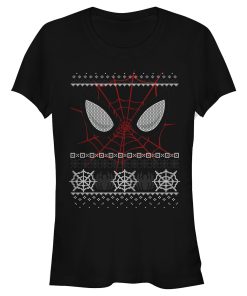 Junior’s Marvel Ugly Christmas Spider-Man Mask T-Shirt