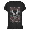 Junior’s Marvel Ugly Christmas Venom Face T-Shirt