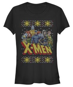 Junior’s Marvel Ugly Christmas X-Men Group T-Shirt
