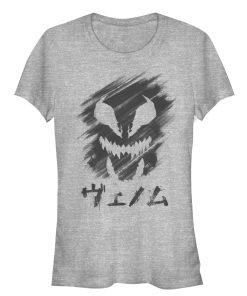 Junior’s Marvel Venom Kanji Character Smudge T-Shirt