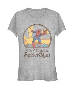 Junior’s Marvel Vintage Spider-Man Sun T-Shirt