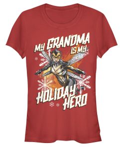 Junior’s Marvel Wasp Grandma Holiday Hero T-Shirt