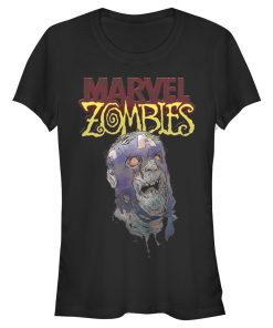 Junior’s Marvel Zombies Captain America Face T-Shirt