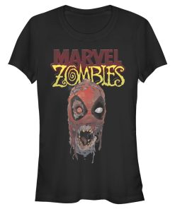 Junior’s Marvel Zombies Deadpool Face T-Shirt