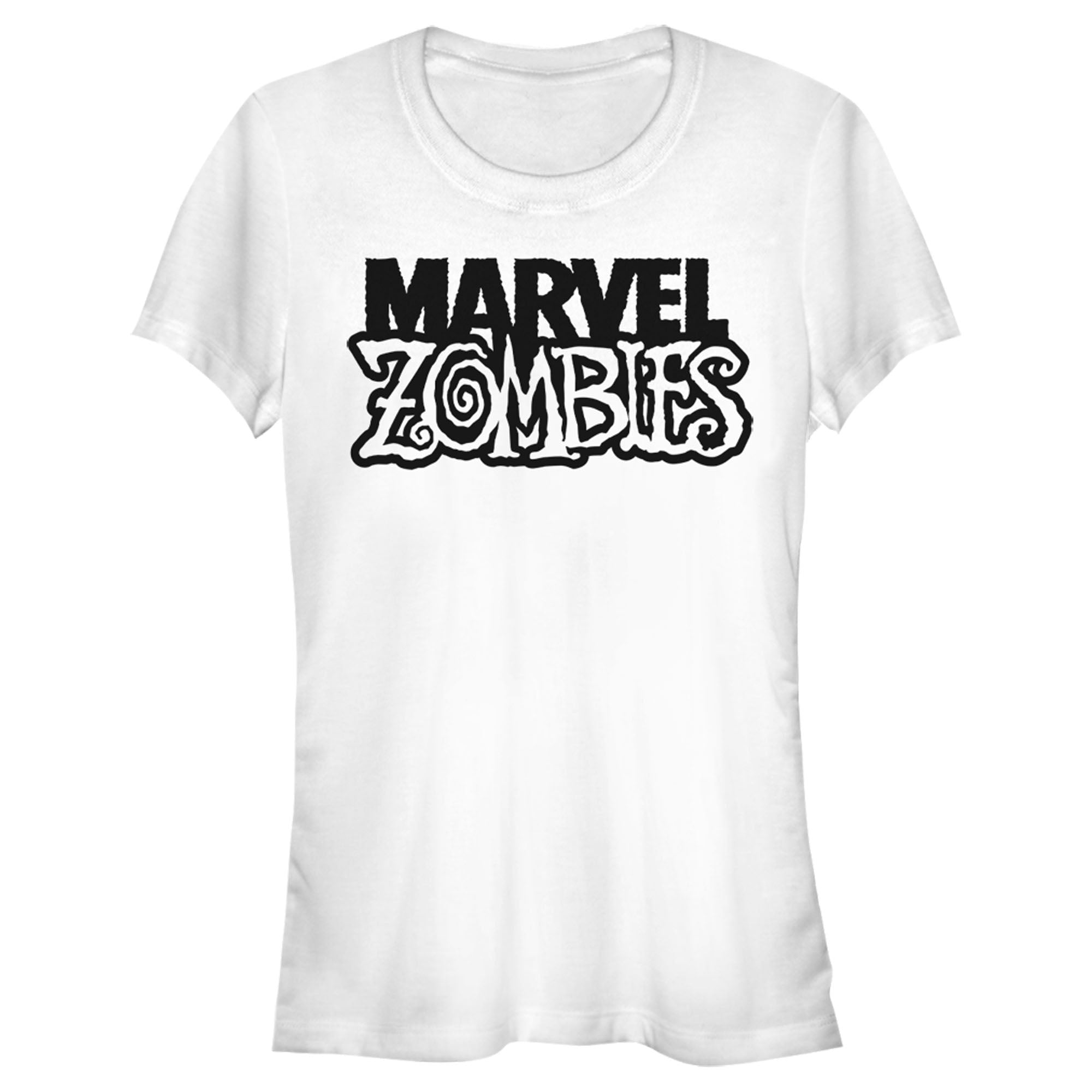 Junior's Marvel Zombies Gray Grayscale Logo T-Shirt Junior's Marvel Zombies Gray Grayscale Logo T-Shirt