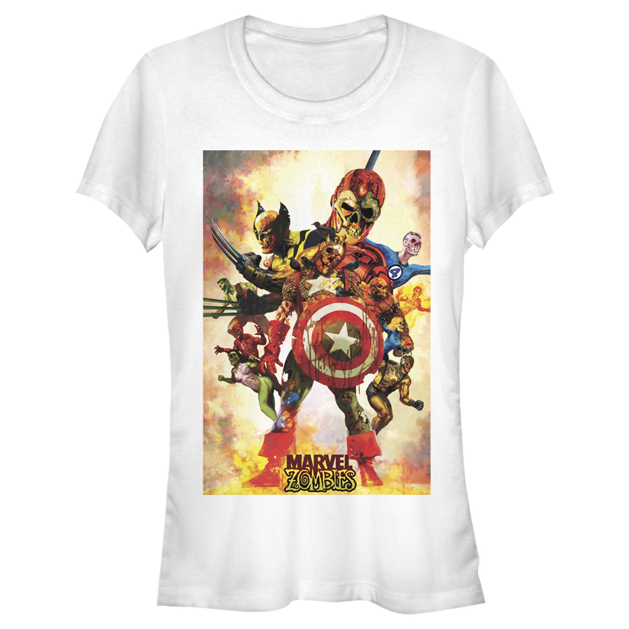 Junior's Marvel Zombies Hero Poster T-Shirt Junior's Marvel Zombies Hero Poster T-Shirt
