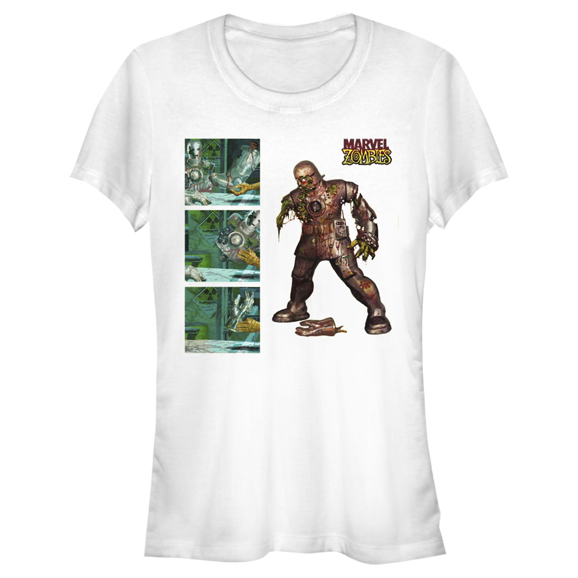 Junior's Marvel Zombies Iron Man Panels T-Shirt Junior's Marvel Zombies Iron Man Panels T-Shirt