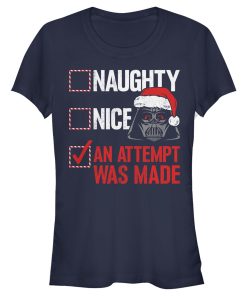 Junior’s Star Wars Christmas Vader Attempt Made T-Shirt