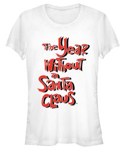 Junior’s The Year Without a Santa Claus Red Logo Stack T-Shirt