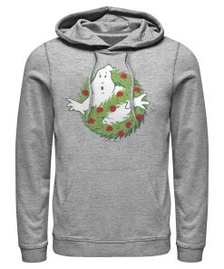 Men’s Ghostbusters Christmas Wreath Logo Pull Over Hoodie