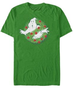 Men’s Ghostbusters Christmas Wreath Logo T-Shirt