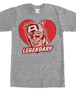 Men’s Marvel Captain America Legendary Heart T-Shirt