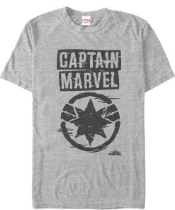 Men’s Marvel Captain Marvel Grayscale Star Symbol T-Shirt