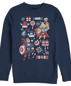 Men’s Marvel Christmas Festive Hero Icons Sweatshirt