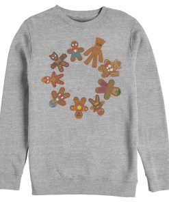 Men’s Marvel Christmas Gingerbread Cookie Circle Sweatshirt