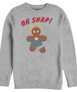 Men’s Marvel Christmas Spider-Man Snap Gingerbread Cookie Sweatshirt