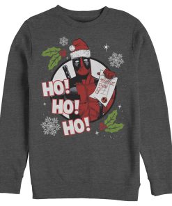 Men’s Marvel Deadpool Santa Naughty List Holiday Sweatshirt