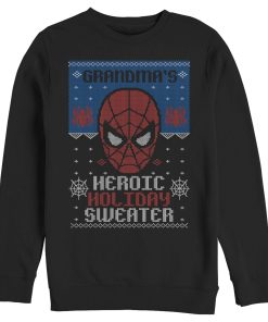 Men’s Marvel Spider-Man Grandma’s Heroic Holiday Sweatshirt