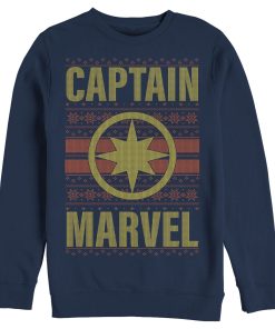 Men’s Marvel Ugly Christmas Captain Marvel Sweatshirt