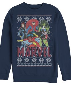 Men’s Marvel Ugly Christmas Girl Power Sweatshirt