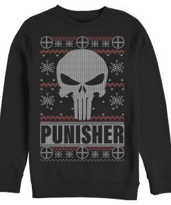 Men’s Marvel Ugly Christmas Punisher Logo Sweatshirt