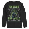 Men’s Marvel Ugly Chrristmas She-Hulk Snow Sweatshirt