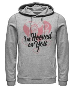 Men’s Peter Pan Valentine’s Day Captain Hook I’m Hooked on You Pull Over Hoodie
